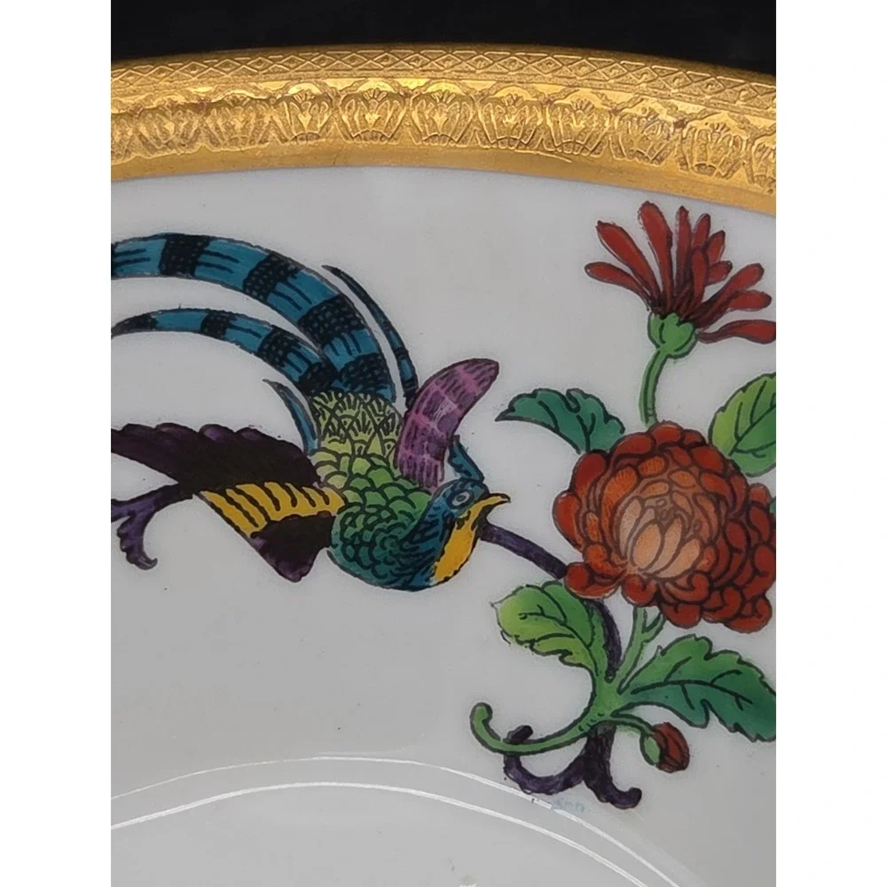 Antique Pickard China Bird of Paradise Footed Bowl Signed J Stein 1912 Mint Gold